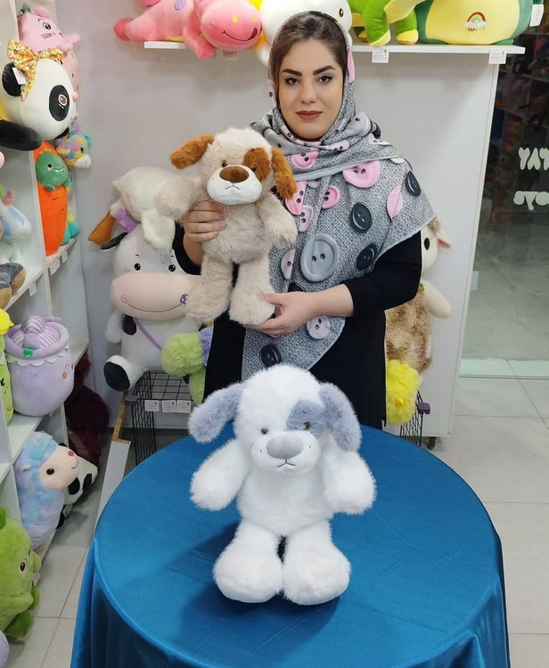 عروسک سگ دو رنگ