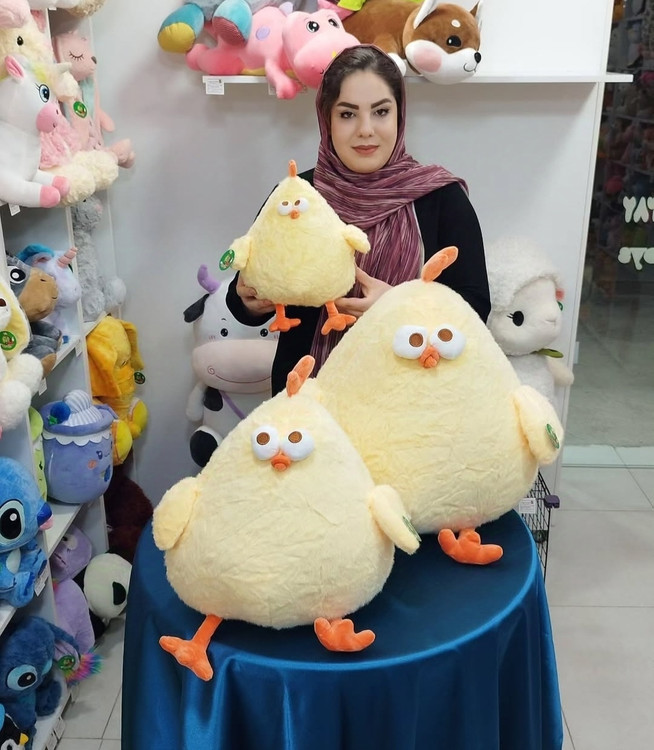 عروسک جوجه قلمبه پرز کوتاه