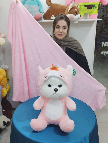 عروسک پتودار خرس لباس تکشاخ