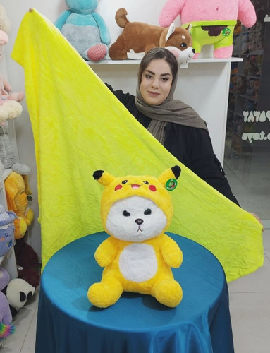 عروسک پتودار خرس لباس پیکاچو