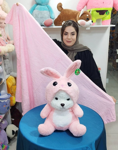 عروسک پتودار خرس لباس خرگوش