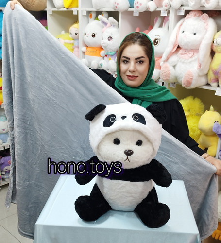 عروسک پتودار خرس لباس پاندا
