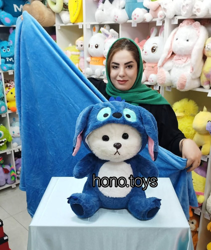 عروسک بالشتی پتودار طرح خرس لباس استیج