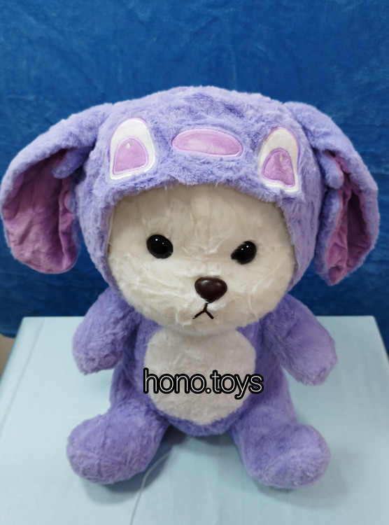 عروسک بالشتی پتودار طرح خرس لباس استیجی